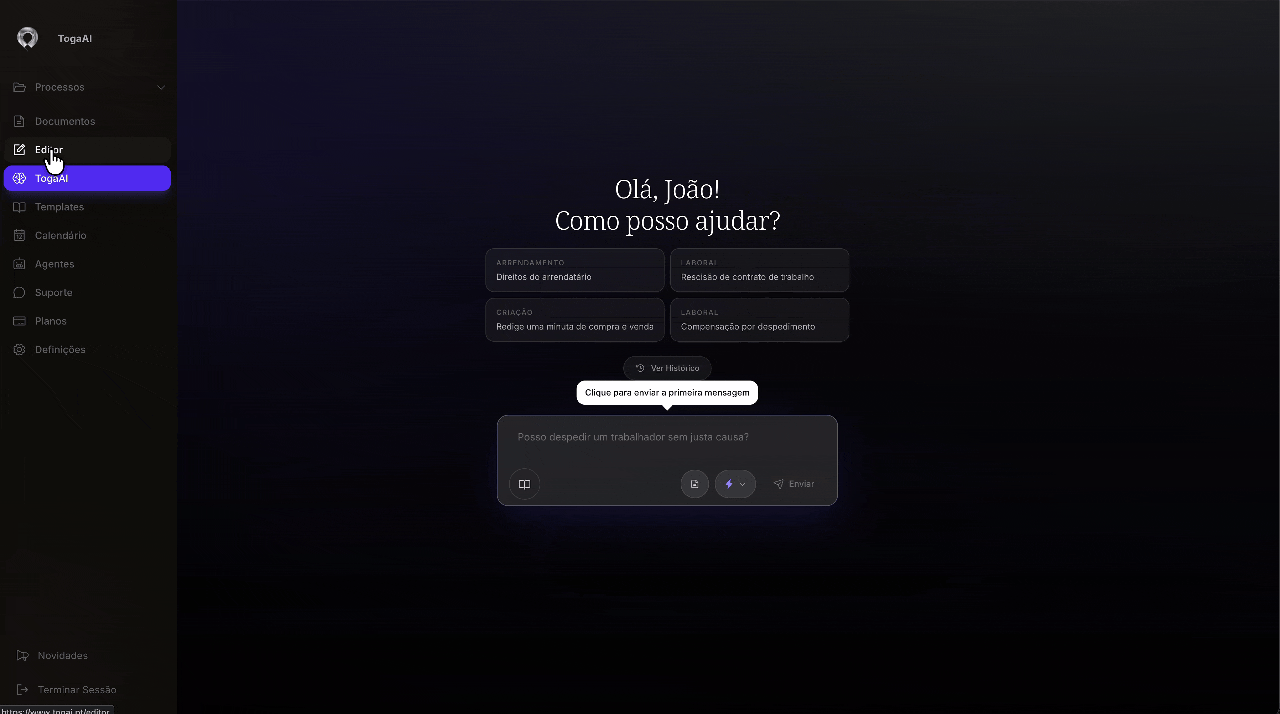 Nova Página - Editor de Documentos